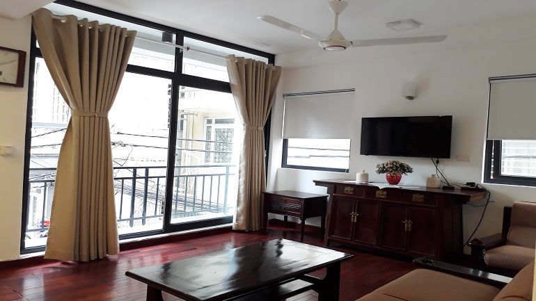 Bright 1 – bedroom apartment with nice balcony in Tay Ho street, Tay Ho district for rent