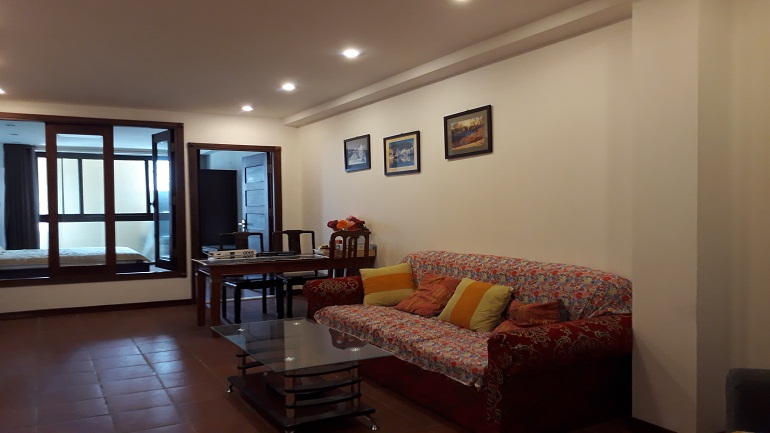 Cheap 2 – bedroom apartment with nice terrace in Nghi Tam street, Tay Ho district for rent