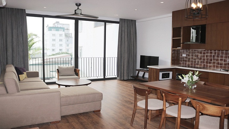 Modern elegant 2 – bedroom apartment with balcony in Tay Ho street, Tay Ho district for rent