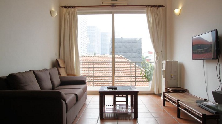 Balcony 2 – bedroom apartment in To Ngoc Van street, Tay Ho district for rent