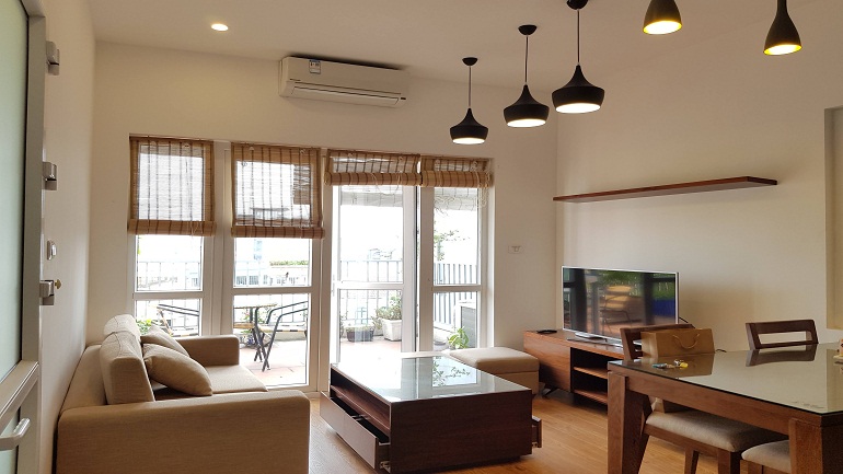 Big balcony 1 – bedroom apartment in To Ngoc Van street, Tay Ho district for rent