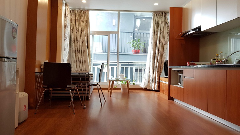 Bright 1 – bedroom apartment with balcony in Quang Khanh street, Tay Ho district for rent