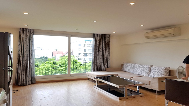 Bright 1 – bedroom apartment with nice view in To Ngoc Van street, Tay Ho district for rent