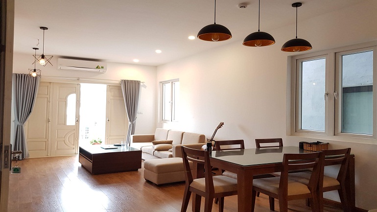 Bright 2 – bedroom apartment with big balcony in To Ngoc Van street, Tay Ho district for rent