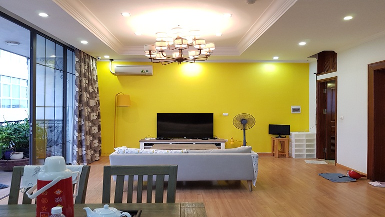 Duplex 2 – bedroom apartment with balcony in Lac Long Quan street, Tay Ho district for rent