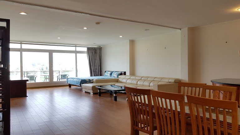 Lakeview two bedroom apartment with balcony in Quang An street, Tay Ho district for rent