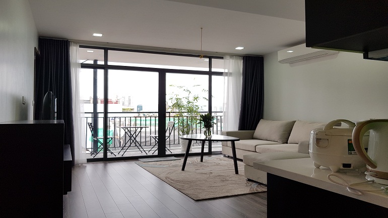 Modern 2 – bedroom apartment with balcony in Kim Ma street, Ba Dinh district for rent