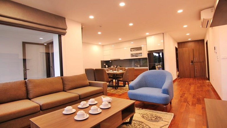 Modern 2 – bedroom apartment with balcony in To Ngoc Van street, Tay Ho district for rent