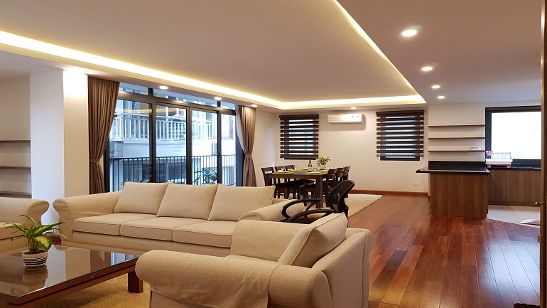 Modern elegant 3 – bedroom apartment with balcony in Quang Khanh street, Tay Ho district for rent