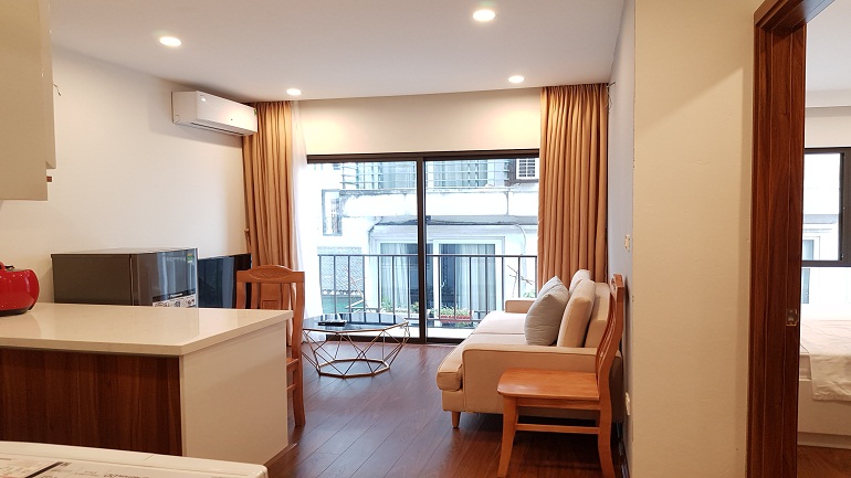 Nice 1 – bedroom apartment with balcony in Tu Hoa street, Tay Ho district for rent