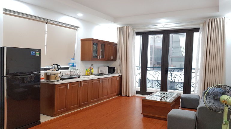 Nice bright 1 – bedroom apartment with balcony in Tu Hoa street, Tay Ho district for rent