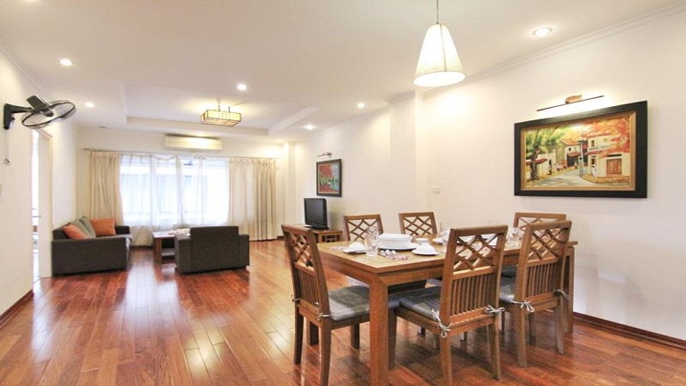 Spacious 2 – bedroom apartment with balcony in To Ngoc Van street, Tay Ho district for rent