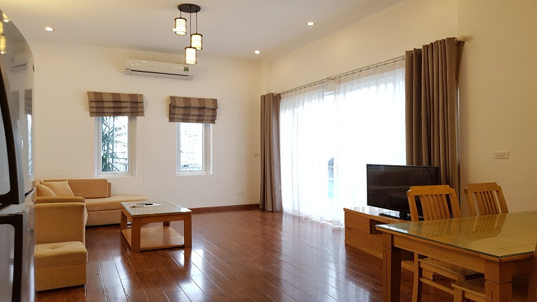 Spacious 2 – bedroom apartment with balcony in Tu Hoa street, Tay Ho district for rent