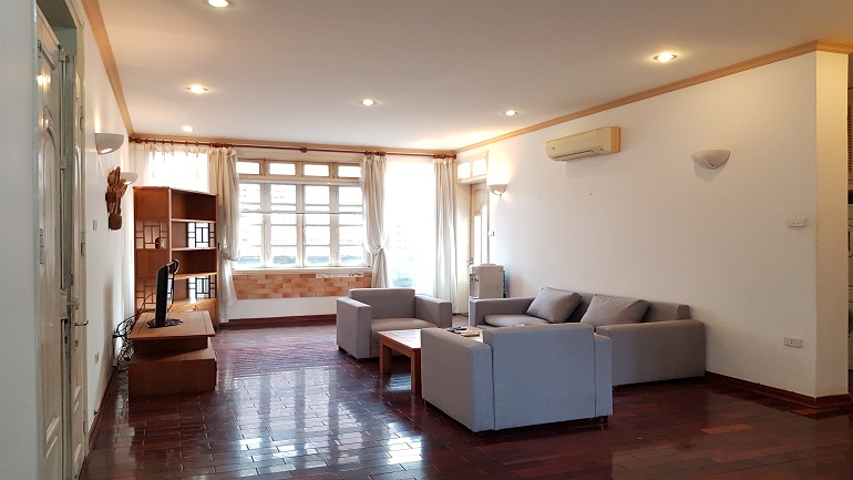 Spacious two bedroom apartment with balcony in To Ngoc Van street, Tay Ho district for rent