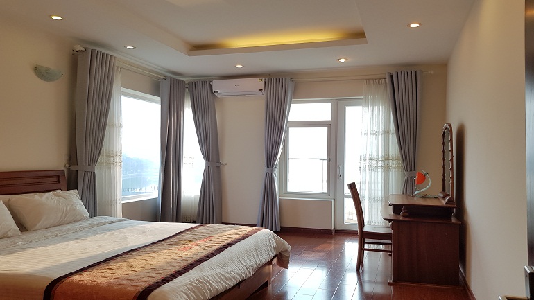 Balcony 1 – bedroom apartment with lake – view in Yen Hoa street, Tay Ho district for rent