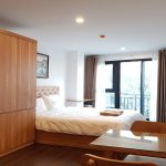 Lake – view studio apartment with balcony in Truc Bach island, Ba Dinh district for rent