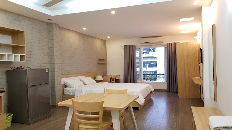 Nice cheap studio apartment with balcony in Tay Ho street, Tay Ho district for rent