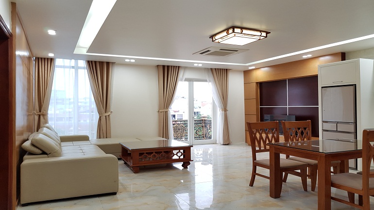 Spacious two bedroom apartment with balcony in To Ngoc Van street, Tay Ho district for rent