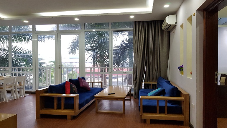 Two bedroom apartment with balcony in Au Co street, Tay Ho district for rent