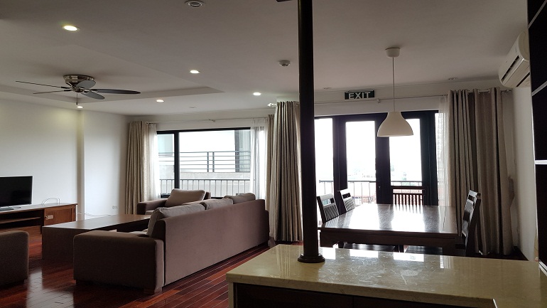 Good size 2 – bedroom apartment with balcony in To Ngoc Van street, Tay Ho district for rent