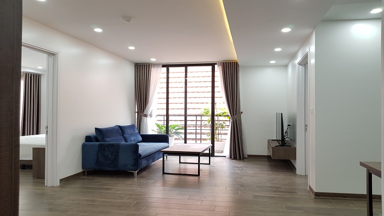 Modern bright 2 – bedroom apartment with balcony in Tay Ho street, Tay Ho district for rent