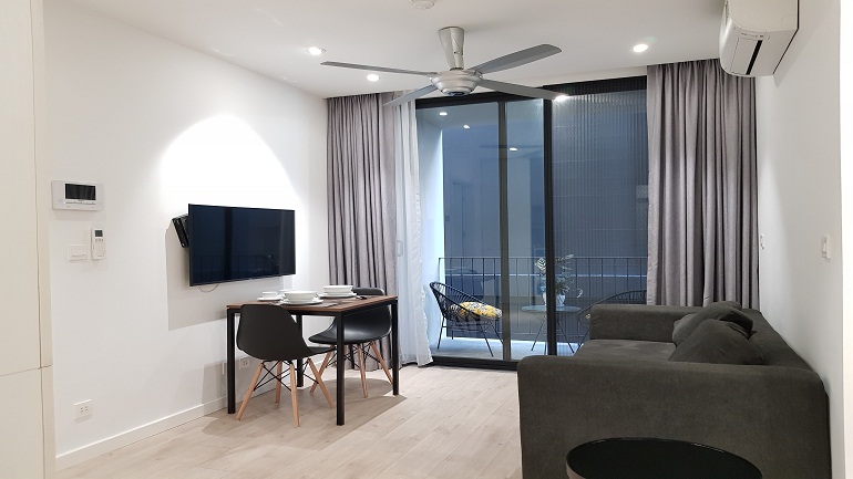 Balcony modern one bedroom apartment in To Ngoc Van street, Tay Ho district for rent