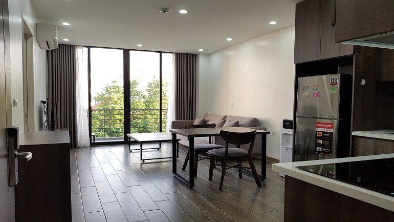 Very nice 1 – bedroom apartment with balcony in To Ngoc Van street, Tay Ho district for rent