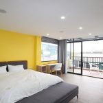 Lake – view studio apartment with big balcony in Dang Thai Mai street, Tay Ho district for rent