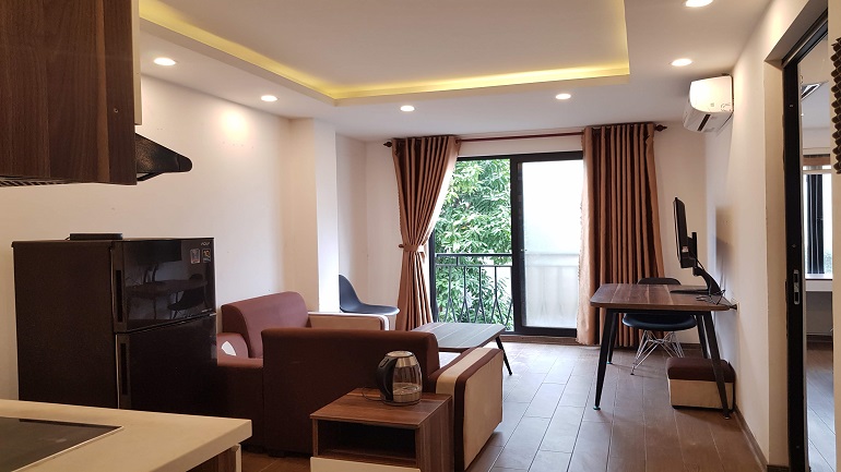 Bright 1 – bedroom apartment with balcony in Trinh Cong Son street, Tay Ho district for rent