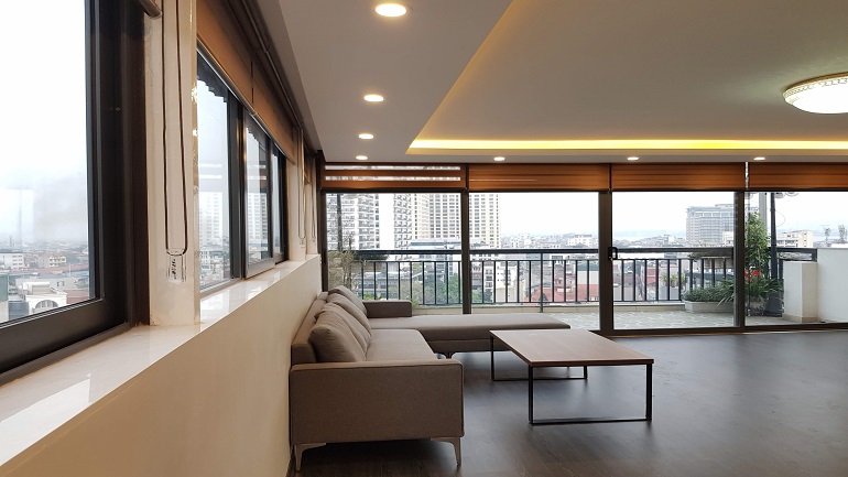 Big balcony 2 – bedroom apartment with open view in To Ngoc Van street, Tay Ho district for rent