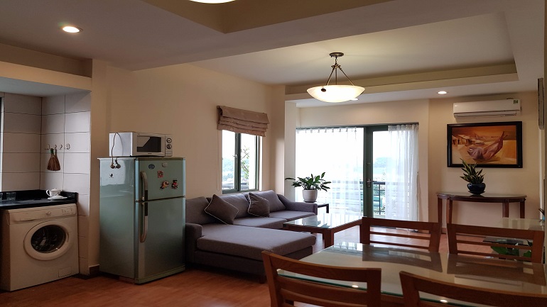 Balcony 2 – bedroom apartment with open view in Au Co street, Tay Ho district for rent