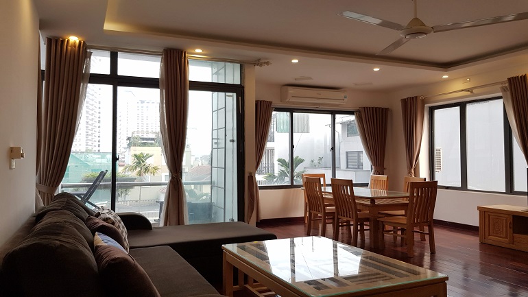 Bright spacious 1 – bedroom apartment in To Ngoc Van street, Tay Ho district for rent