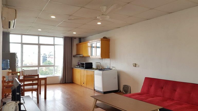 Bright 1 – bedroom apartment with open view in Tu Hoa street, Tay Ho district for rent