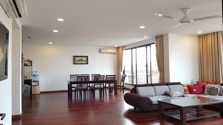 Spacious 3 – bedroom apartment with balcony in To Ngoc Van street, Tay Ho district for rent