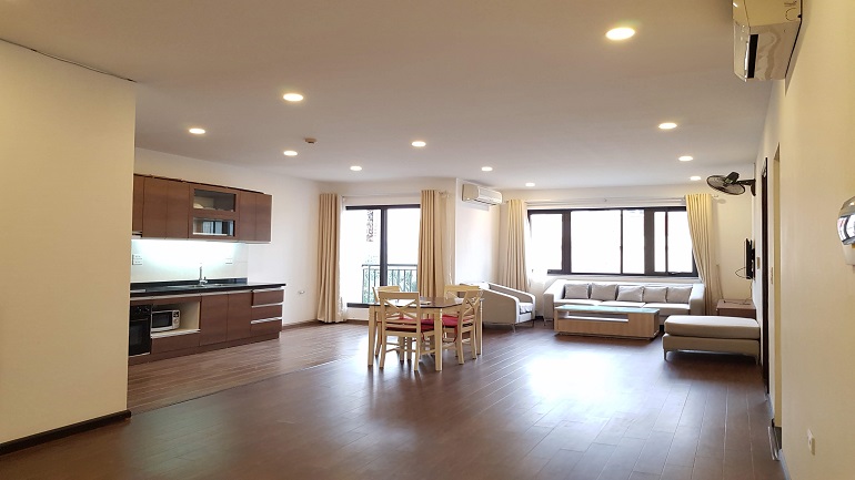 Spacious 2 – bedroom apartment with balcony in To Ngoc Van street, Tay Ho district for rent