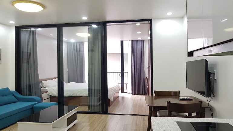 Balcony 1 – bedroom apartment in To Ngoc Van street, Tay Ho district for rent